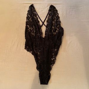 Victoria Secret Low Cut Front Teddy Brazilian Back